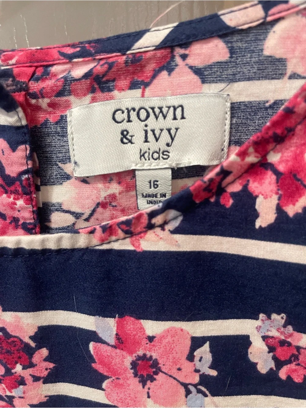 Crown & Ivy Kids Navy Striped Dress